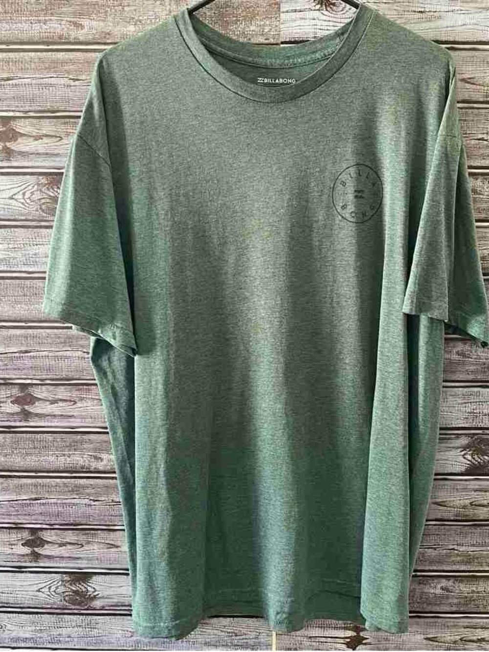 Billabong Men's Heather Sage Short Sleeve Logo Tee